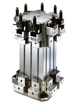 Vertical four-position support modular clamping units
